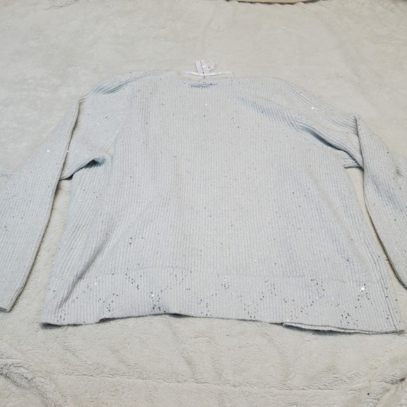 NWT Lane Bryant Gray Silver Sequin‎ Holiday Knit Cardigan Plus Size Women 18 20 - Picture 5 of 10
